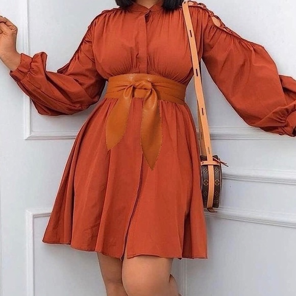 New Vegan Leather Smooth Coffee Wrap Corset Belt - Picture 2 of 16